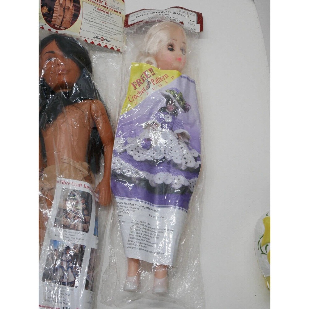 Fibre Craft Doll Lot Of 4 Chief Hollywood Starlet Crochet Pattern Kits - Picture 7 of 14